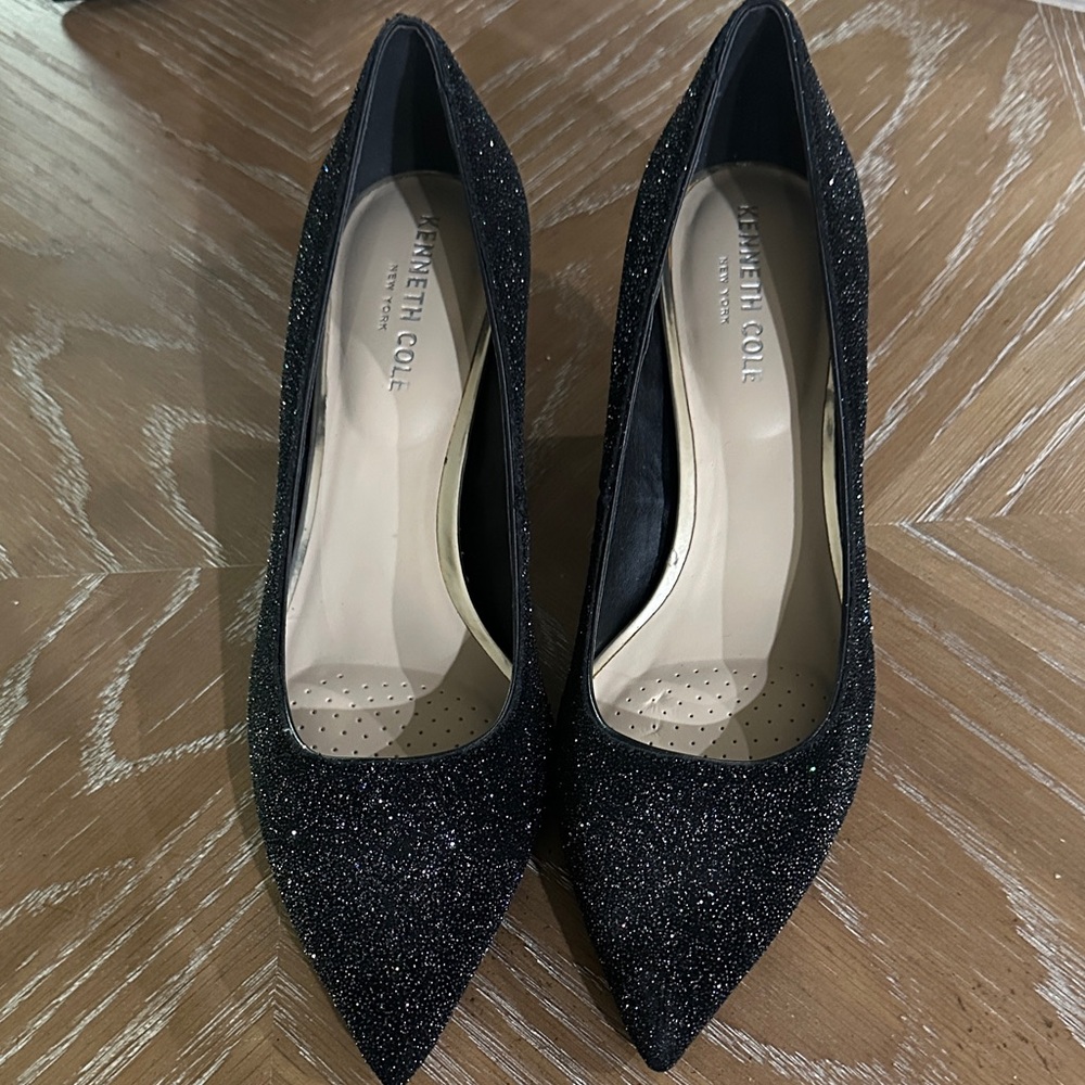 Kenneth Cole Black Sparkle Heels